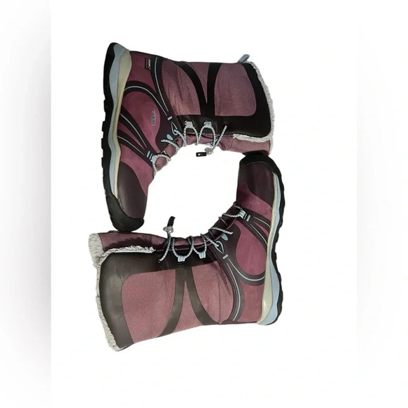 KEEN TERRADORA BIG KIDS PURPLE FABRIC MID CALF WATERPROOF BOOTS SHOES YOUTH SZ 5 - Picture 1 of 12